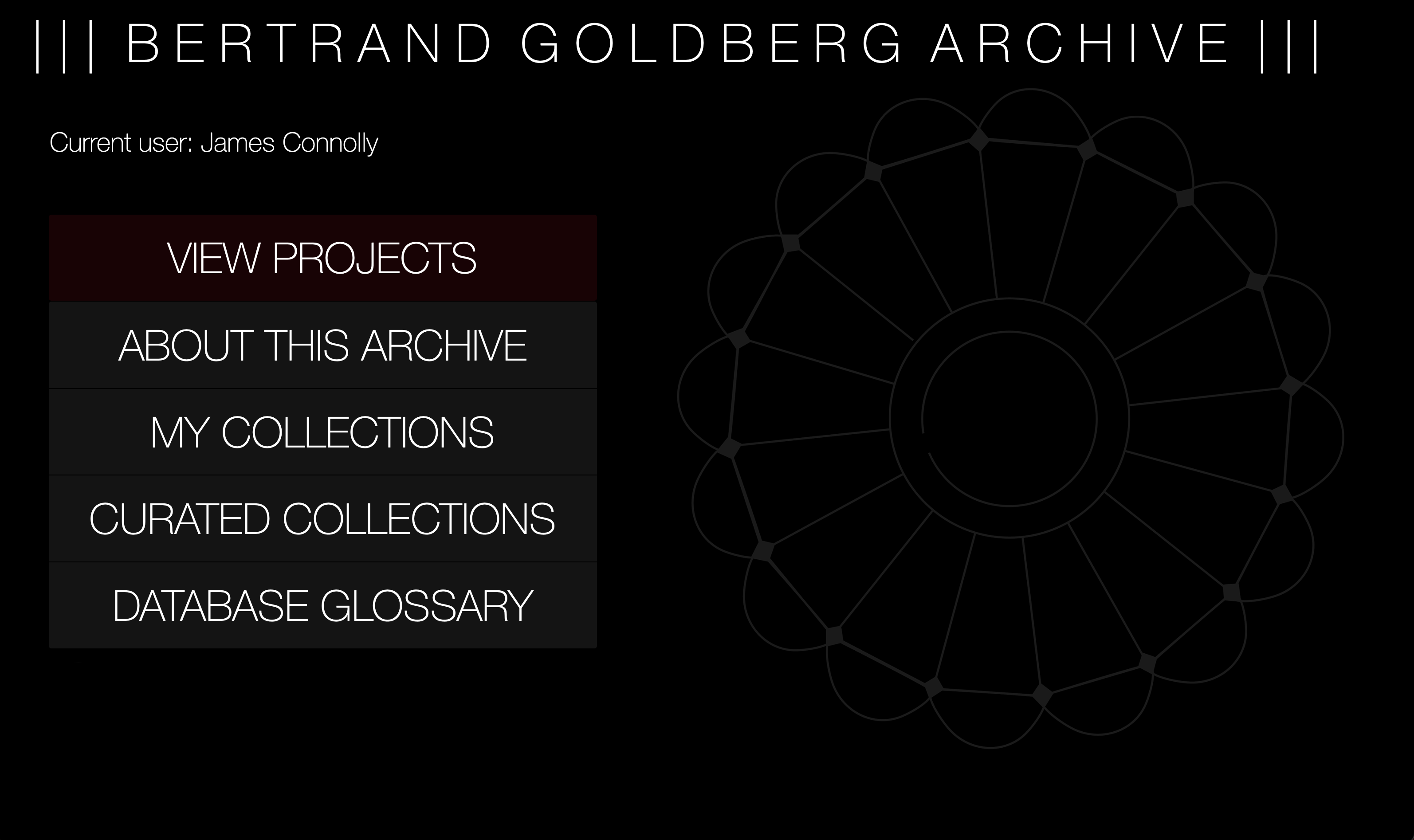 Screenshot of the RBSC database with a floorplan of the museum allowing users to click a location to see objects on display.